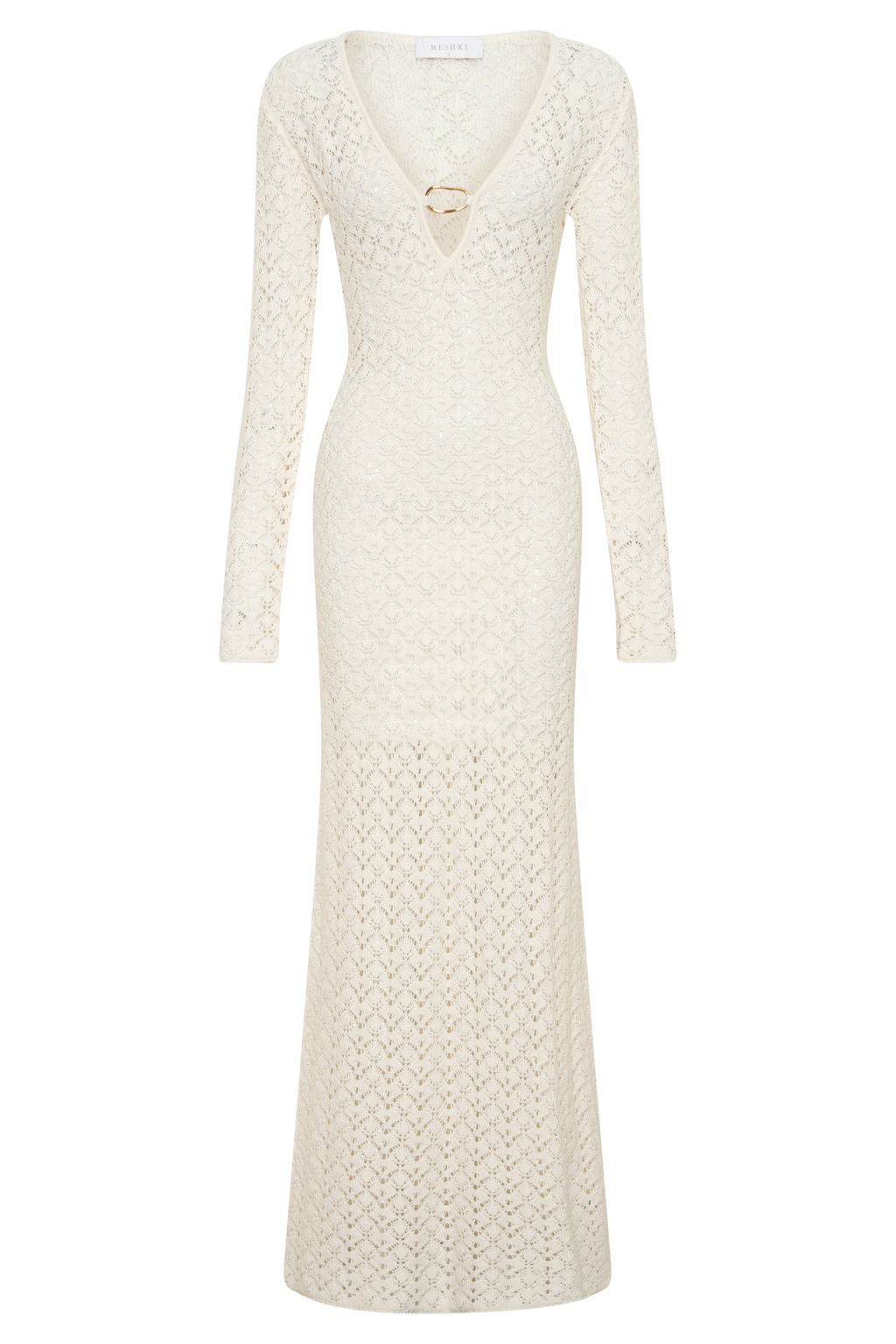 Jamaya Crochet Knit Maxi Dress in Ivory – Chic&Drifts