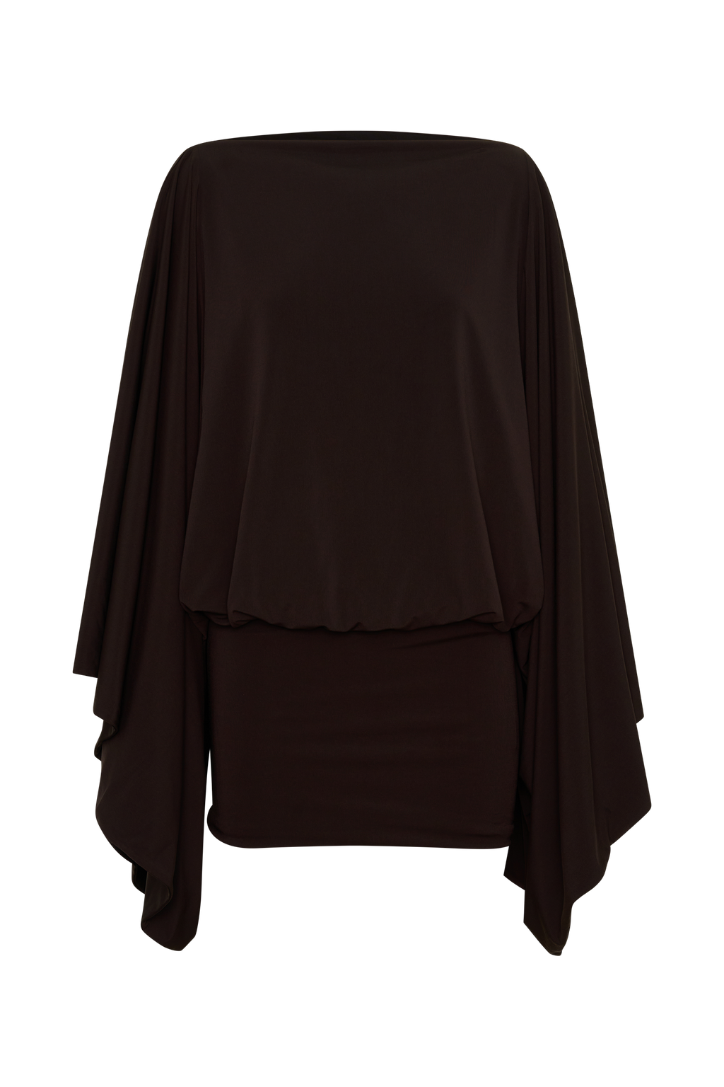 Jessy Draped Mini Dress in Dark Chocolate – Chic&Drifts