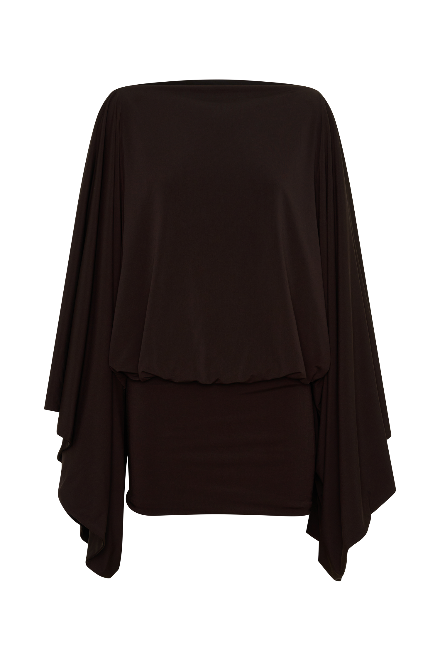 Jessy Draped Mini Dress in Dark Chocolate – Chic&Drifts