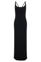 Julian Crepe Strapped Back Maxi Dress in Black – Chic&Drifts