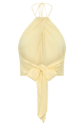 Juliana Cupro Halter Sleeveless Top in Butter – Chic&Drifts