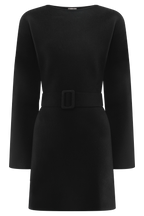 Kassie Belt Tie Knit Mini Dress in Black – Chic&Drifts