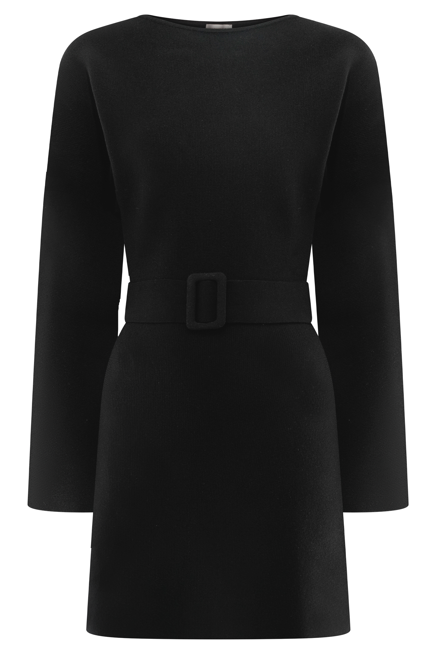 Kassie Belt Tie Knit Mini Dress in Black – Chic&Drifts