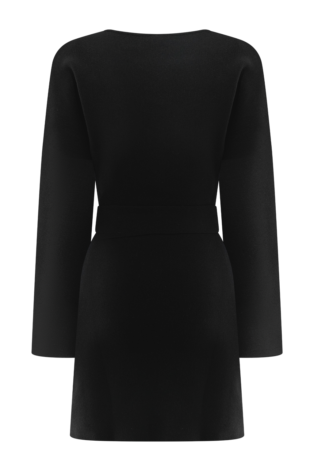 Kassie Belt Tie Knit Mini Dress in Black – Chic&Drifts