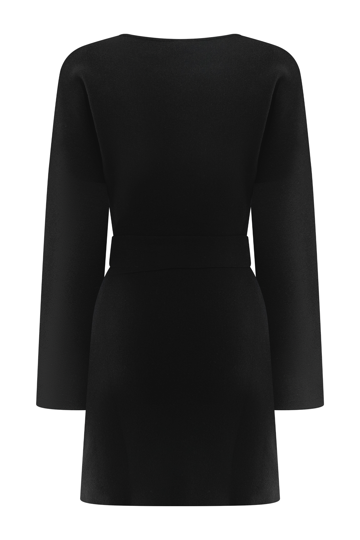 Kassie Belt Tie Knit Mini Dress in Black – Chic&Drifts