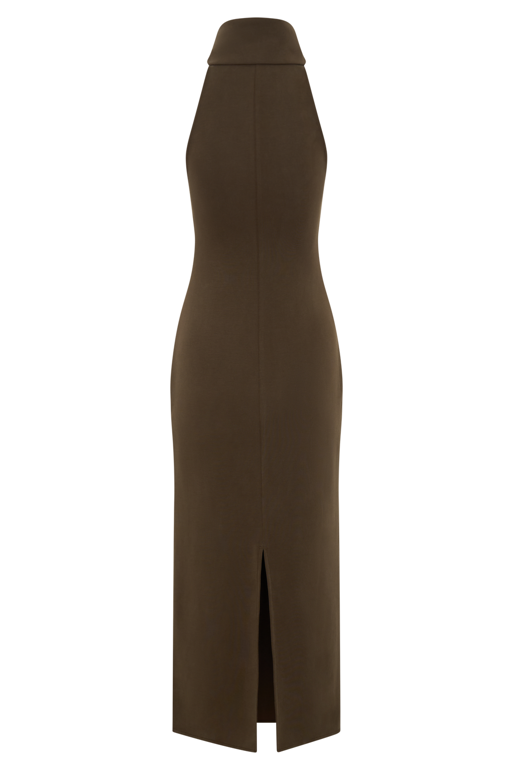 Kennedy High Neck Midi Dress in Chocolate – Chic&Drifts