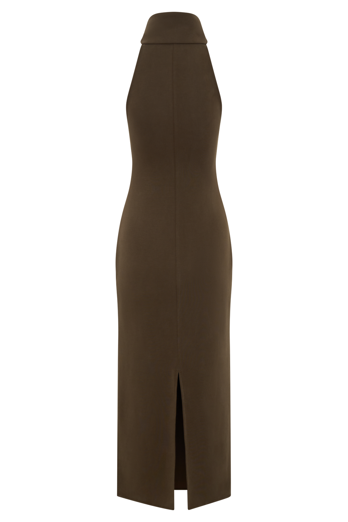 Kennedy High Neck Midi Dress in Chocolate – Chic&Drifts