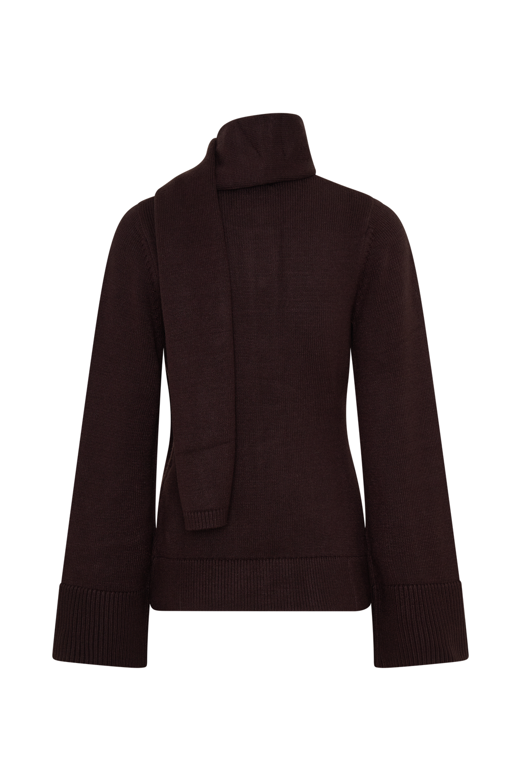 Lara Knit Cardigan With Scarf in Chocolate – Chic&Drifts