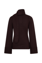 Lara Knit Cardigan With Scarf in Chocolate – Chic&Drifts