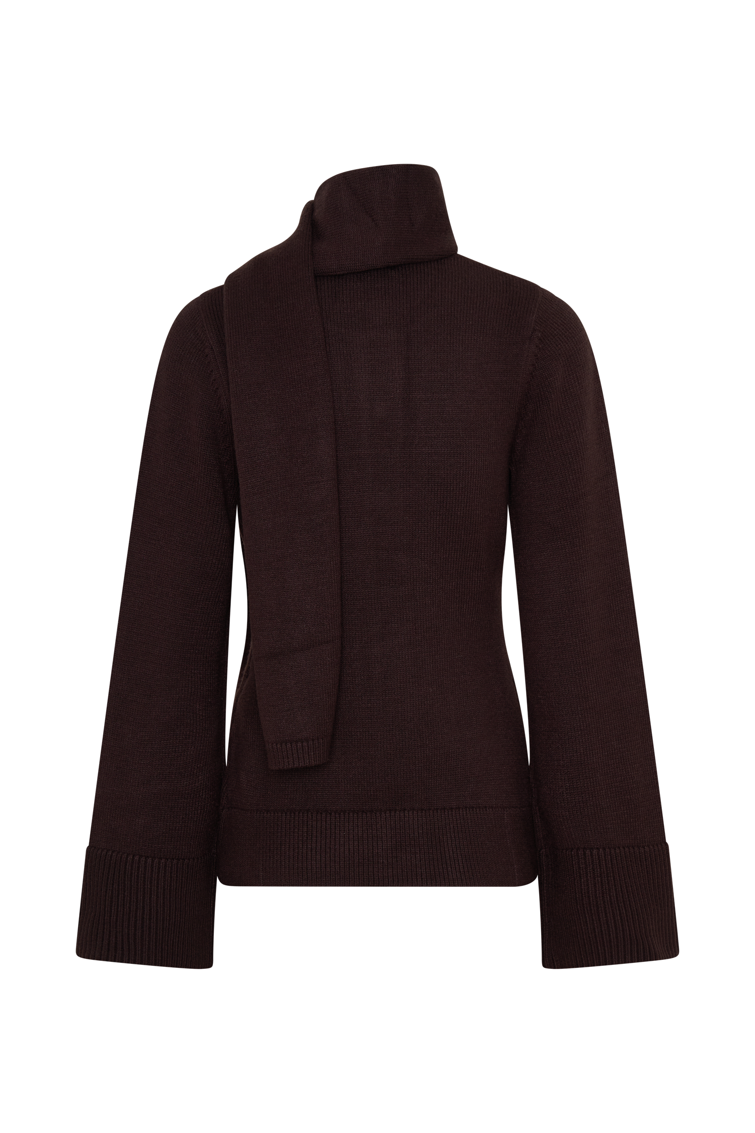 Lara Knit Cardigan With Scarf in Chocolate – Chic&Drifts