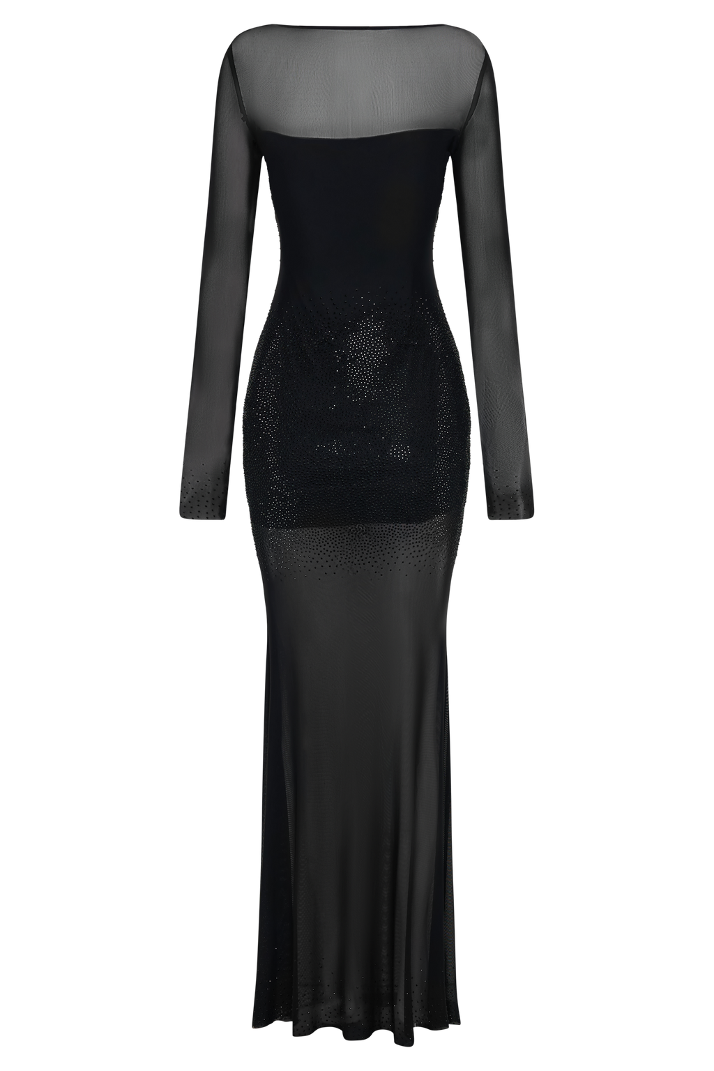 Lior Mesh Maxi Dress With Hotfix in Black – Chic&Drifts