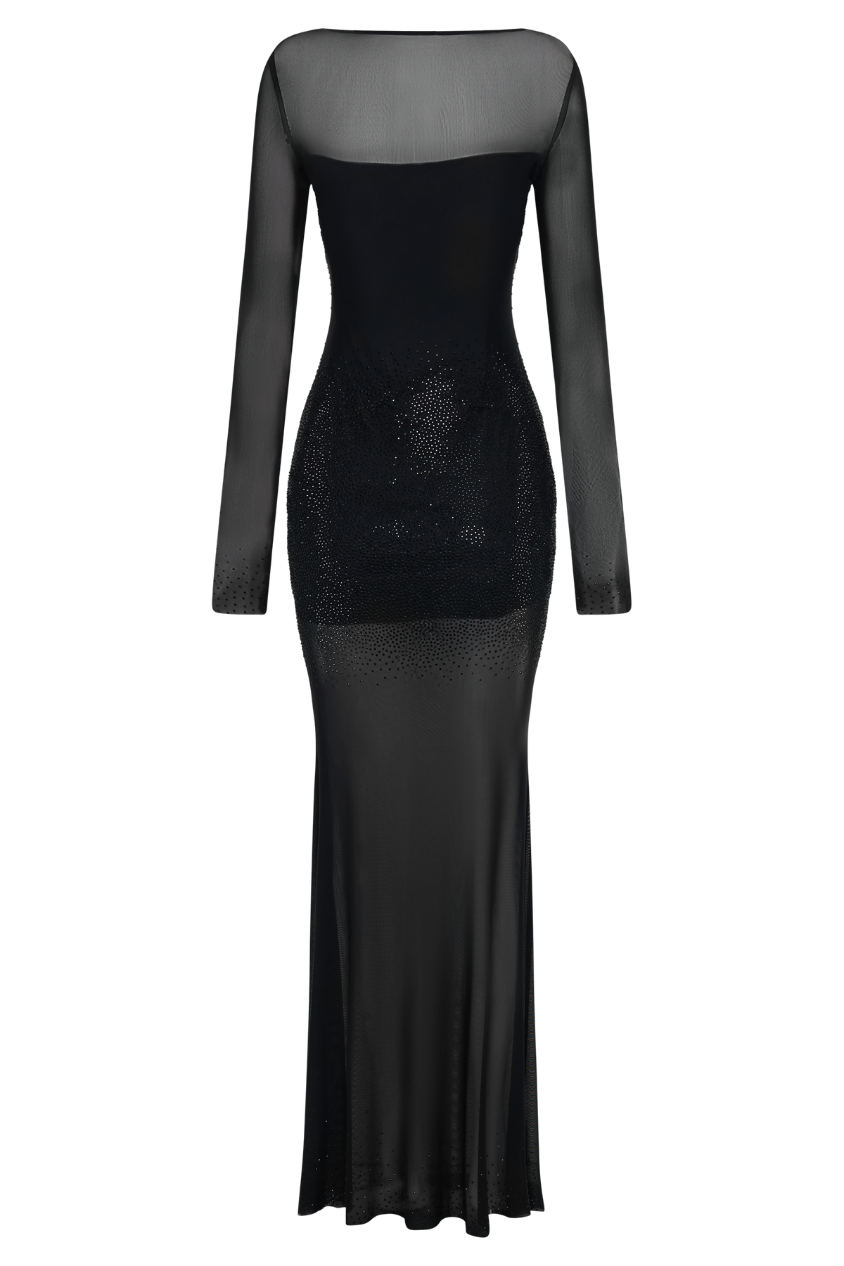Lior Mesh Maxi Dress With Hotfix in Black – Chic&Drifts