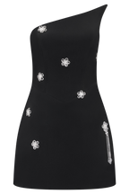 Liva Strapless Diamante Floral Trim Mini Dress in Black – Chic&Drifts