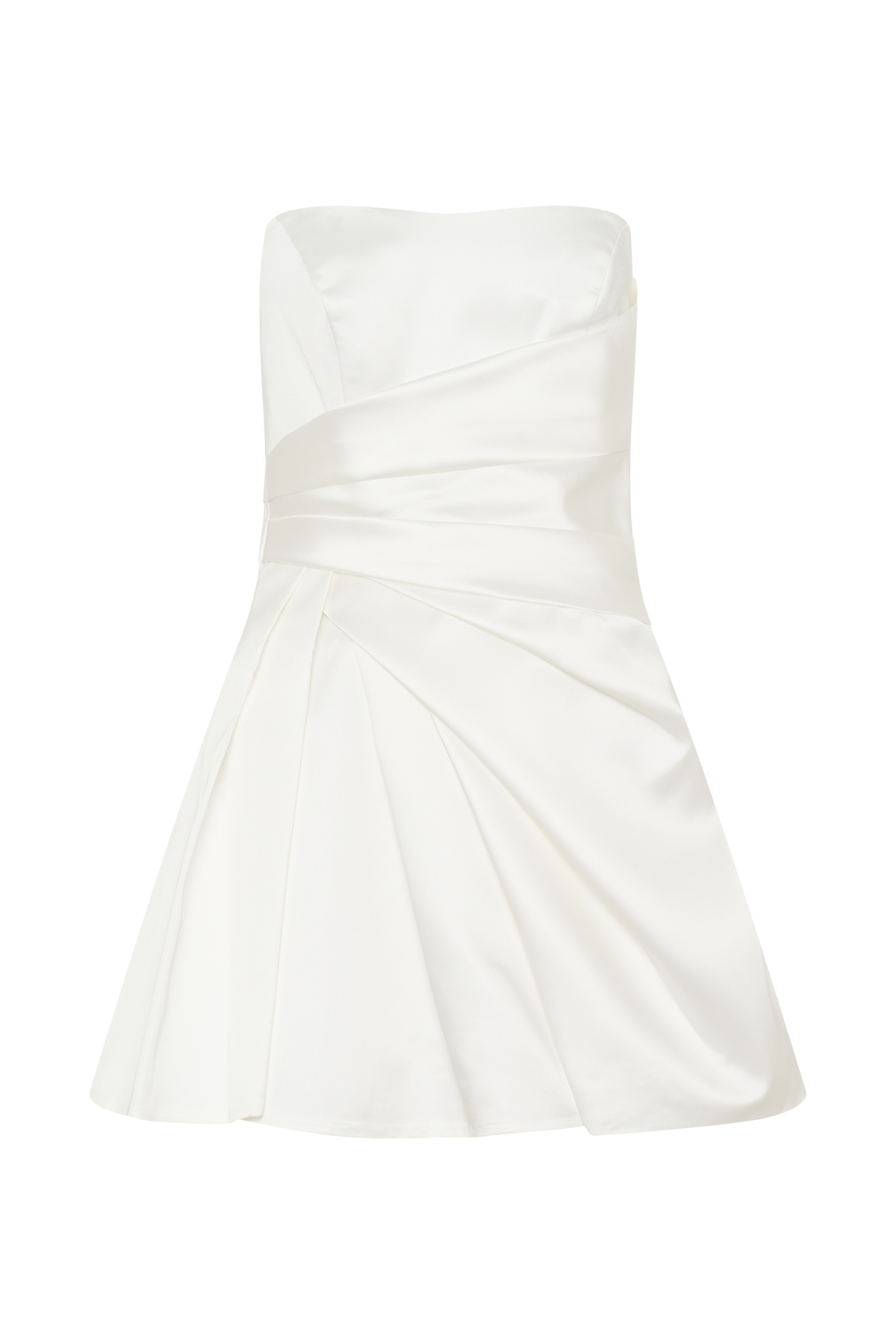 Lora Strapless Satin Mini Dress in White – Chic&Drifts