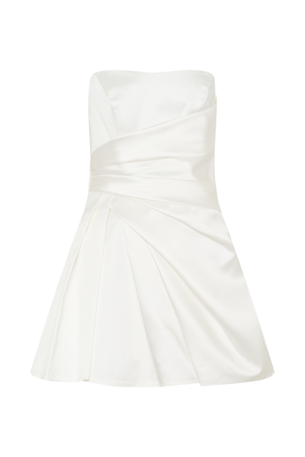 Lora Strapless Satin Mini Dress in White – Chic&Drifts