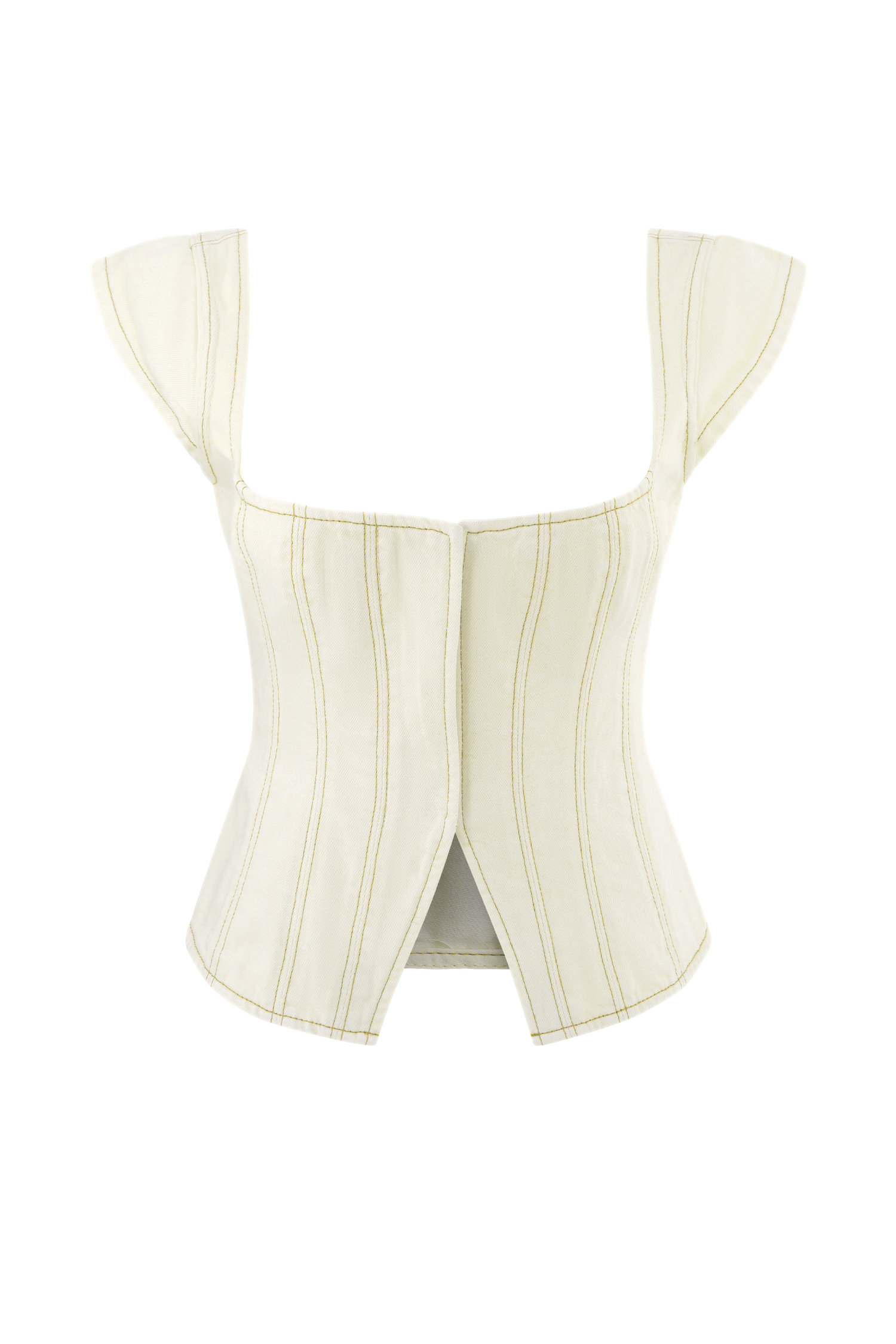 Loretta Cap Sleeve Denim Top in Ecru – Chic&Drifts