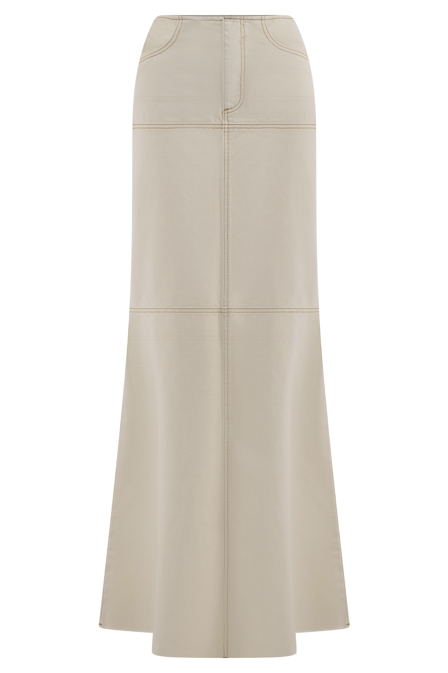 Loretta Denim Maxi Skirt in Ecru – Chic&Drifts