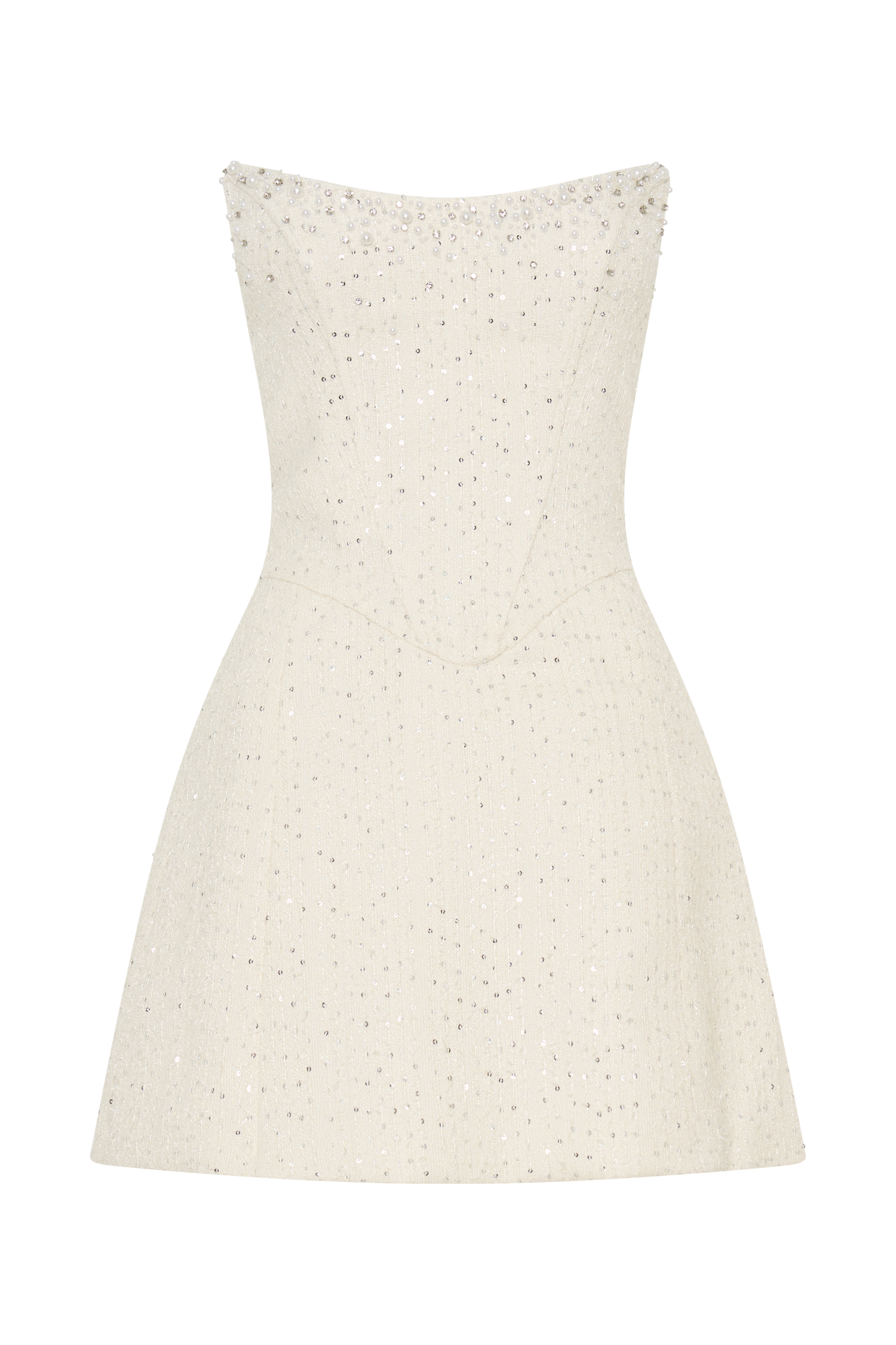 Lorrie Tweed Corset Mini Dress in White – Chic&Drifts
