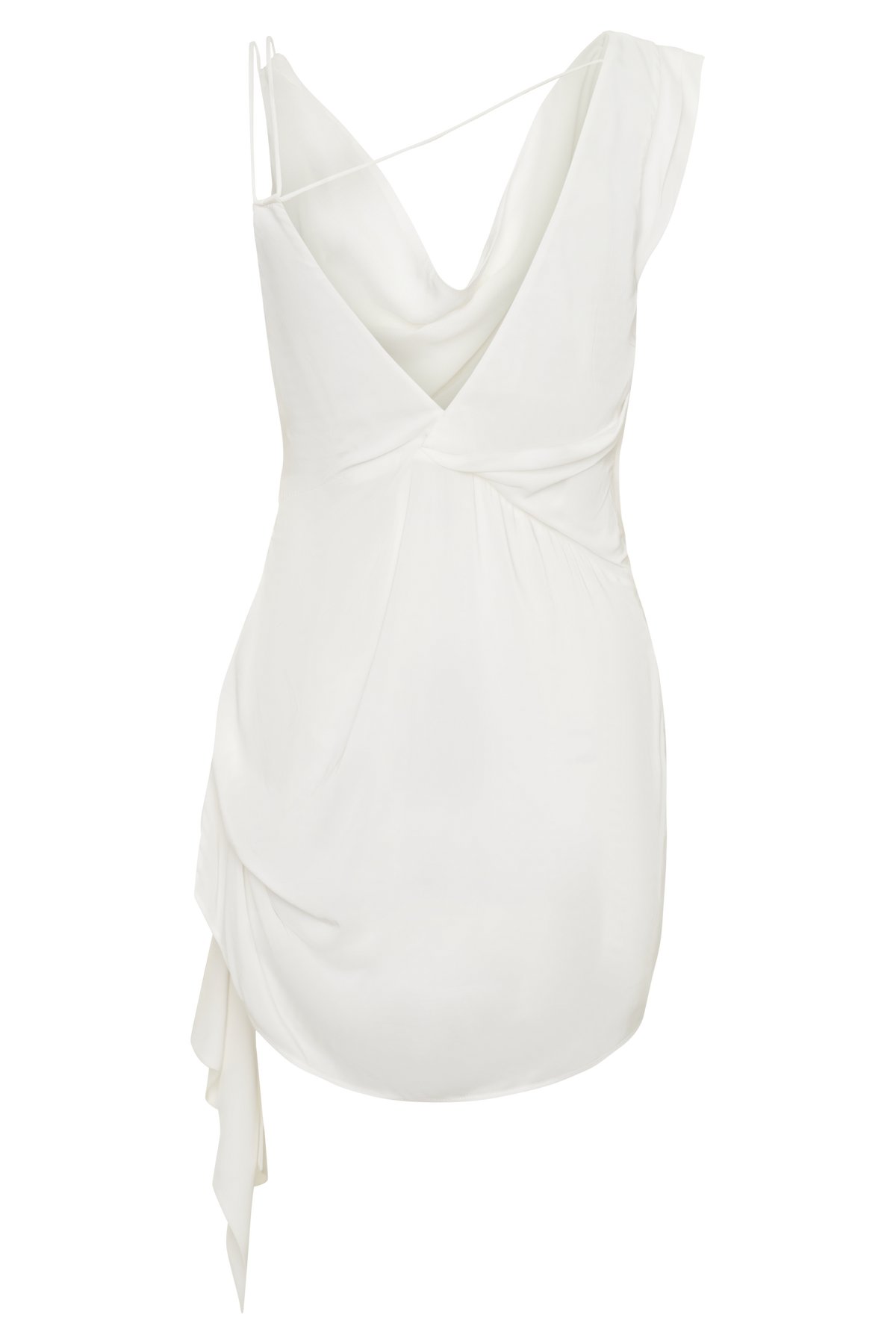 Lucile Cowl Drape Satin Mini Dress