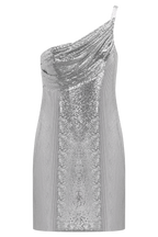 Lyle One Shoulder Glow Mesh Mini Dress in Silver – Chic&Drifts