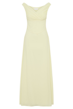 Mabel Off Shoulder Chiffon Maxi Dress in Lemon – Chic&Drifts