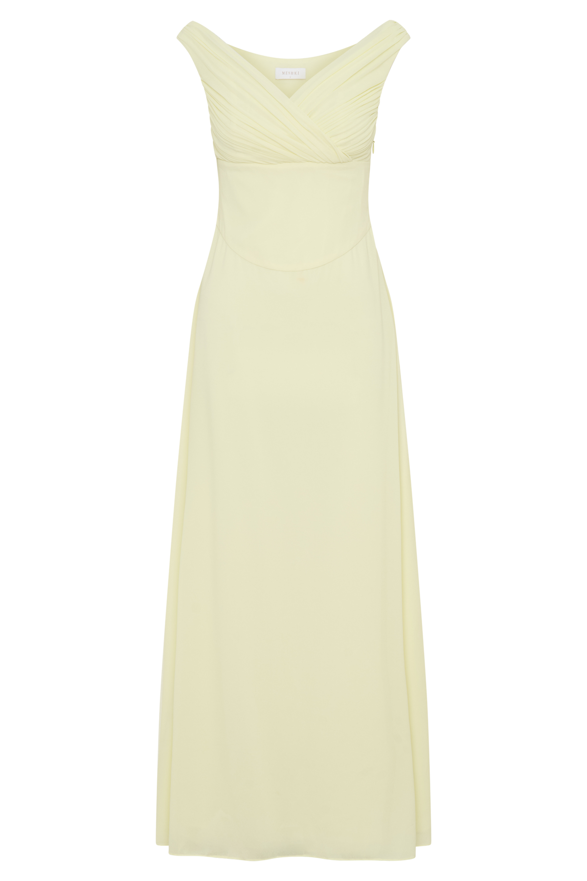 Mabel Off Shoulder Chiffon Maxi Dress in Lemon – Chic&Drifts