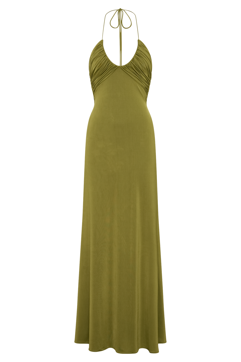 Maely Gathered Slinky Maxi Dress in Lemon – Chic&Drifts