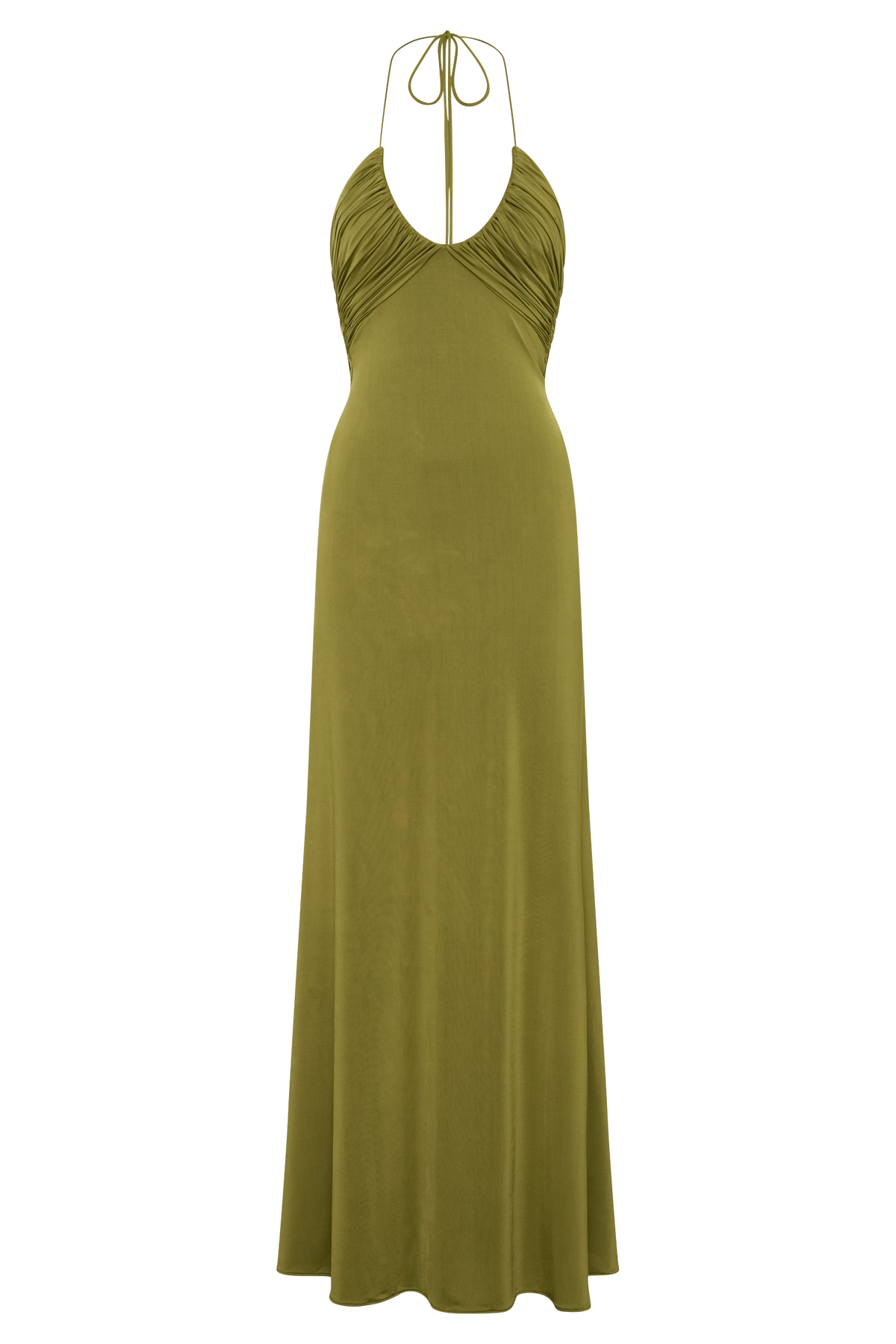 Maely Gathered Slinky Maxi Dress in Lemon – Chic&Drifts