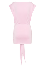 Maiara Shortsleeve Slinky Tie Mini Dress in Pink – Chic&Drifts