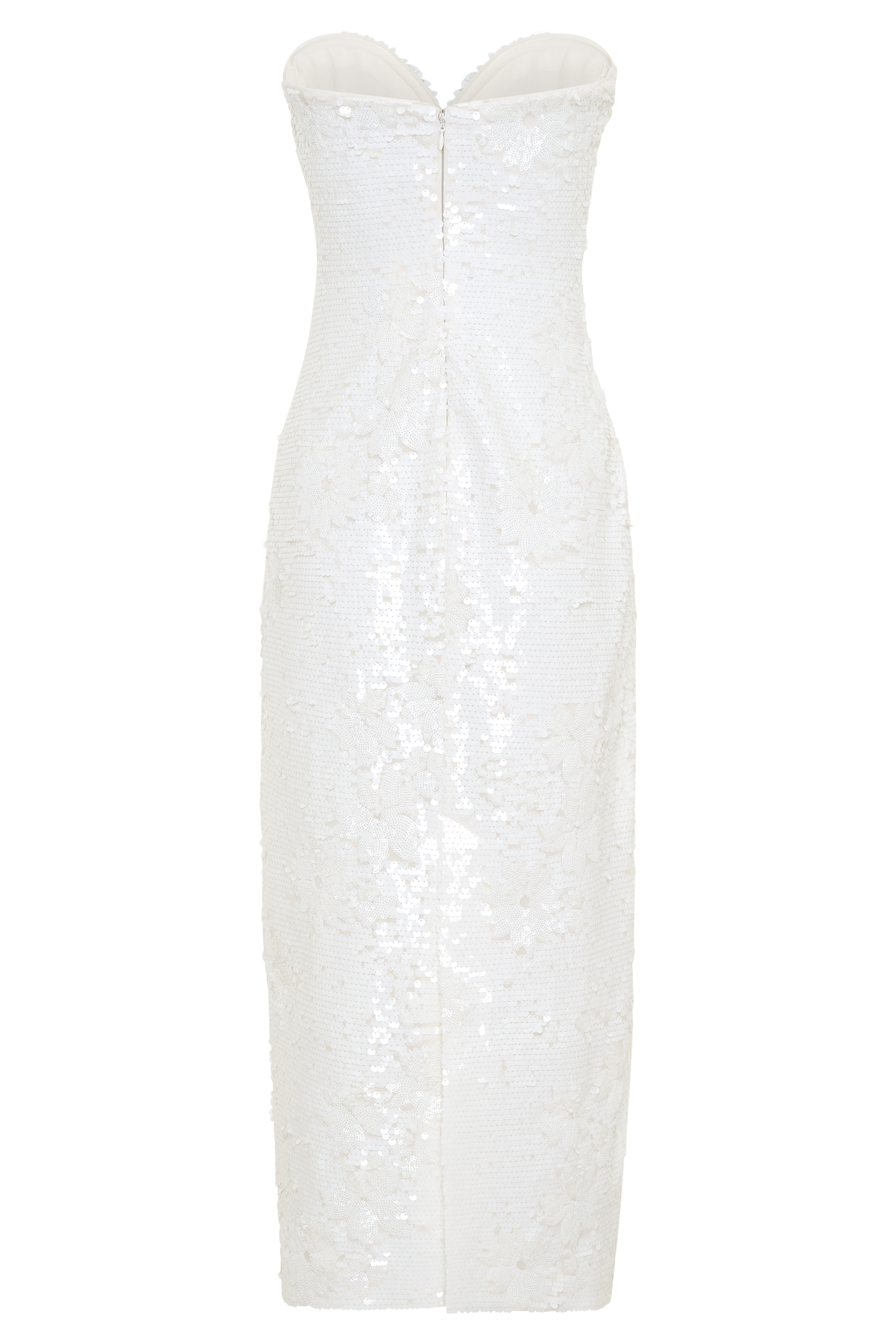 Maisie Strapless Sequin Midi Dress