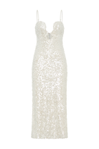 Makari Sequin Maxi Dress in White – Chic&Drifts