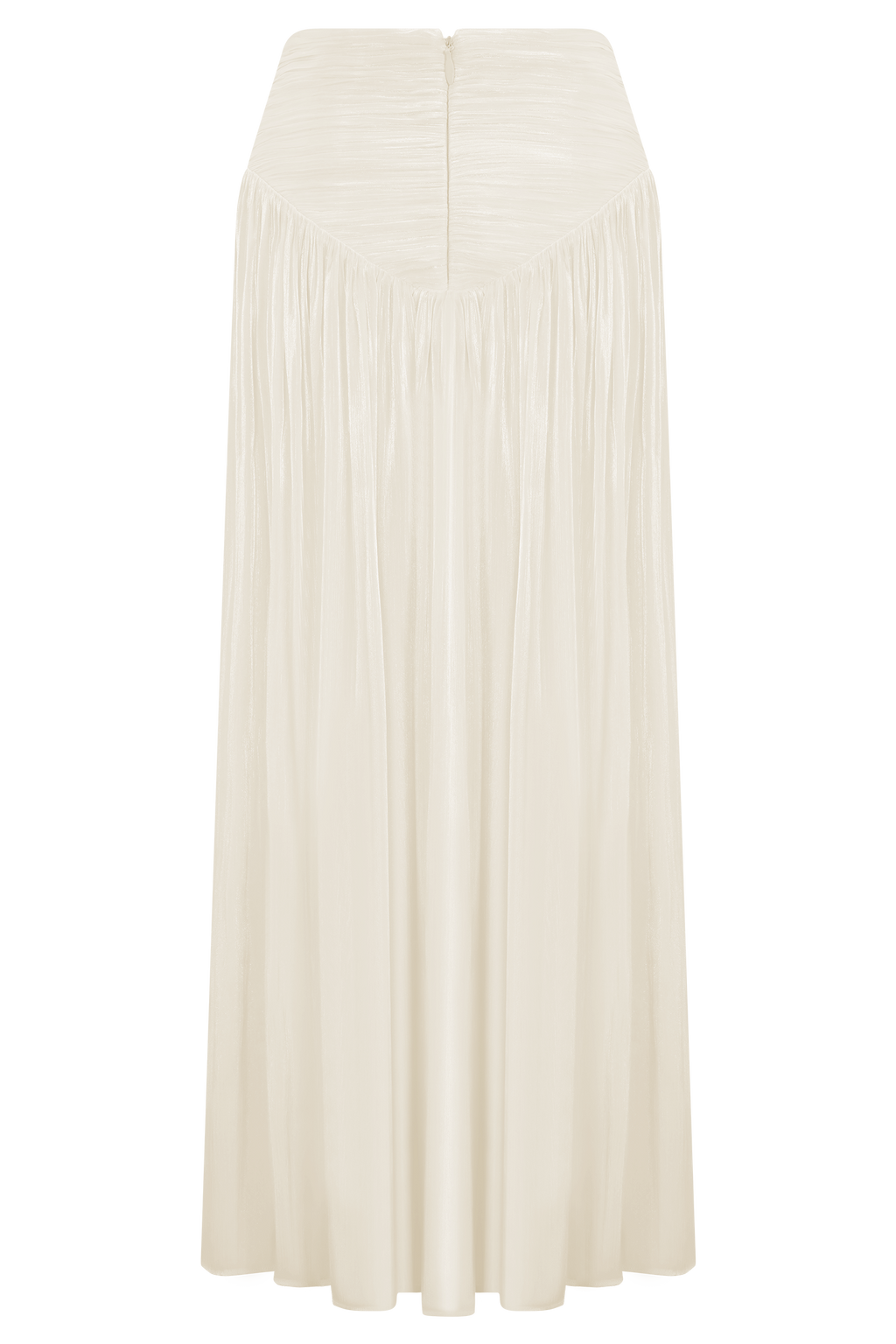 Makena Gathered Midi Skirt in Opal White – Chic&Drifts