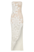 Mandie Hand Crochet Asymmetrical Maxi Dress in White – Chic&Drifts