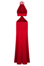 Marlowe Halter Knit Maxi Dress in Red – Chic&Drifts