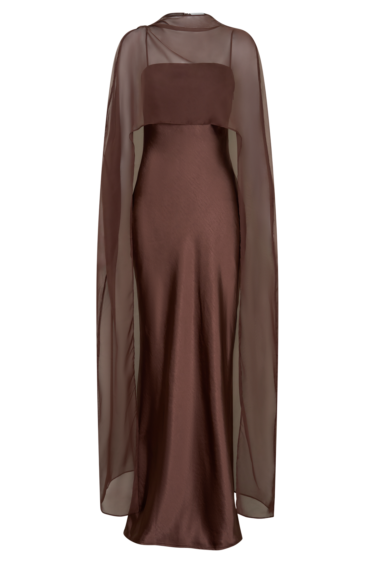 Martinne Chiffon Cape Maxi Dress