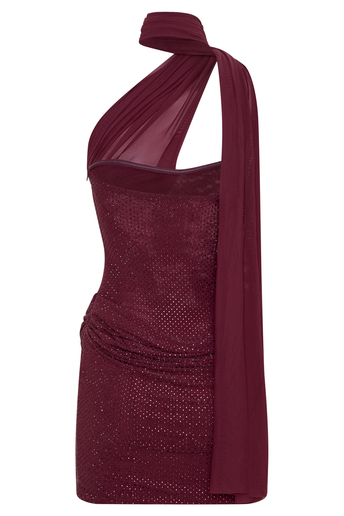 Mattea Diamante Mini Dress With Scarf in Navy – Chic&Drifts