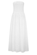 Maureen Broderie Strapless Maxi Dress in White – Chic&Drifts