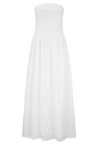 Maureen Broderie Strapless Maxi Dress in White – Chic&Drifts