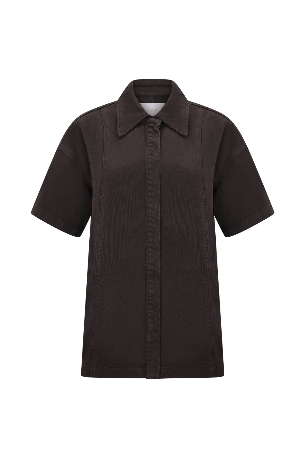 Maya Oversized Denim Shirt in Chocolate – Chic&Drifts