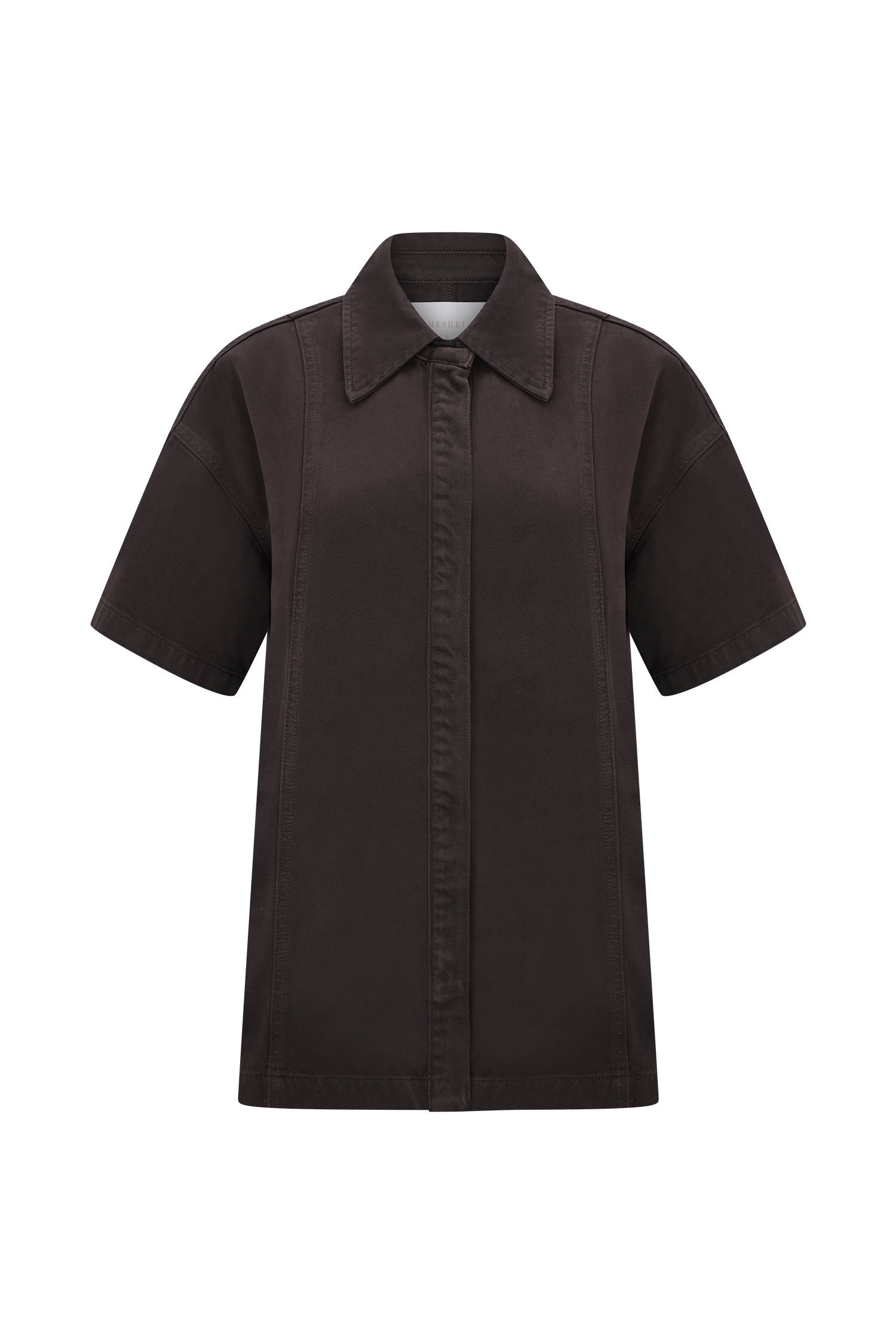 Maya Oversized Denim Shirt in Chocolate – Chic&Drifts