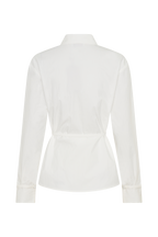 Millie Tie Back Cotton Shirt in Beige Pinstripe – Chic&Drifts