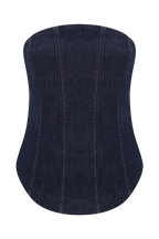 Monte Strapless Denim Corset in Washed Indigo Blue – Chic&Drifts