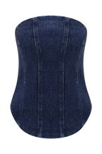 Monte Strapless Diamante Denim Corset in Midnight Blue – Chic&Drifts