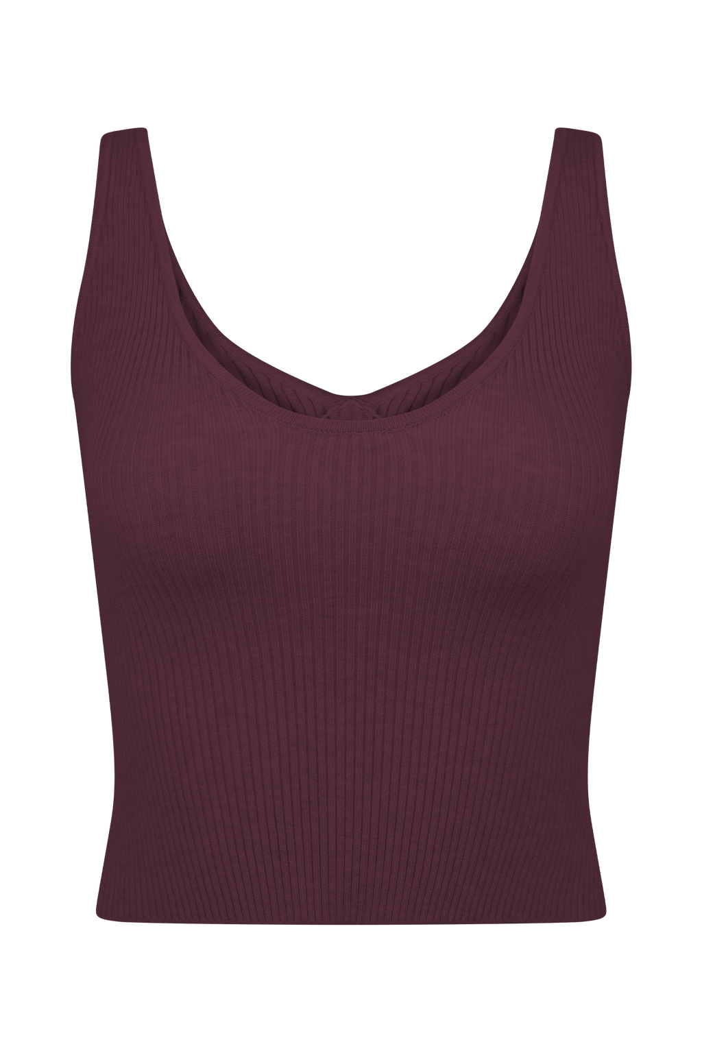 Natalya Ribbed Knit Cami Top in Merlot – Chic&Drifts