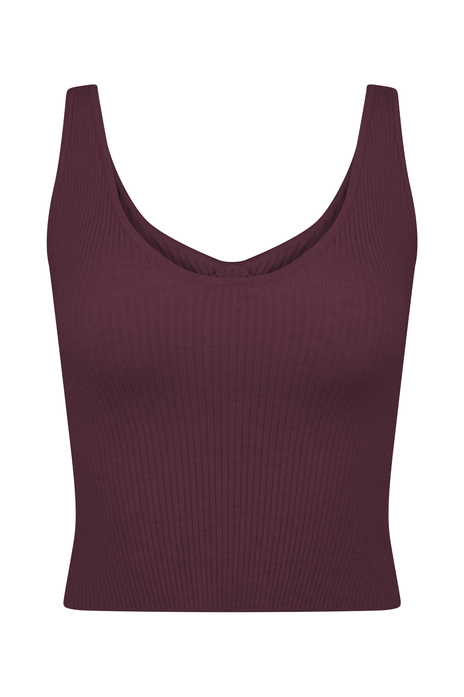 Natalya Ribbed Knit Cami Top in Merlot – Chic&Drifts