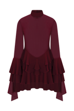 Nimah Chiffon Ruffle Mini Dress in Wine – Chic&Drifts