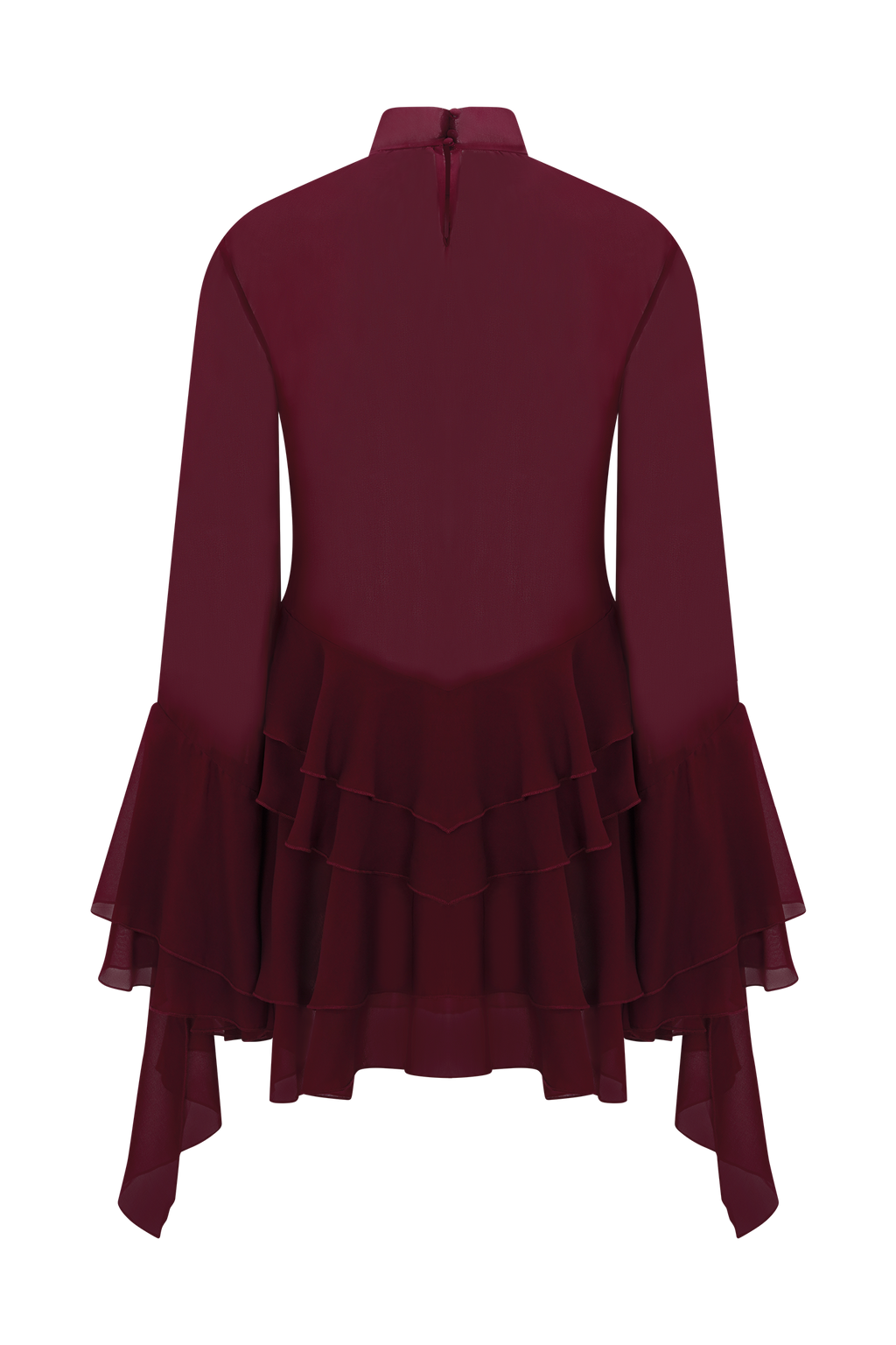 Nimah Chiffon Ruffle Mini Dress in Wine – Chic&Drifts