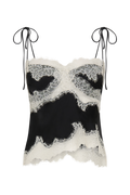 Nina Satin And Lace Camisole in Black/Ivory – Chic&Drifts