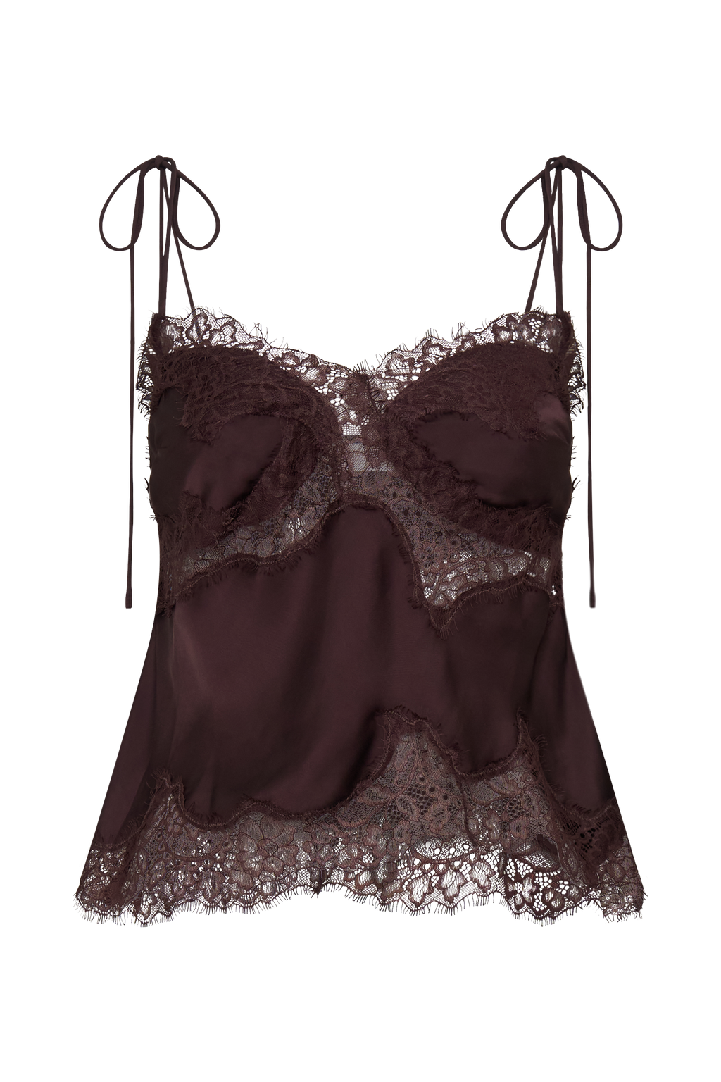 Nina Satin And Lace Camisole in Black/Ivory – Chic&Drifts