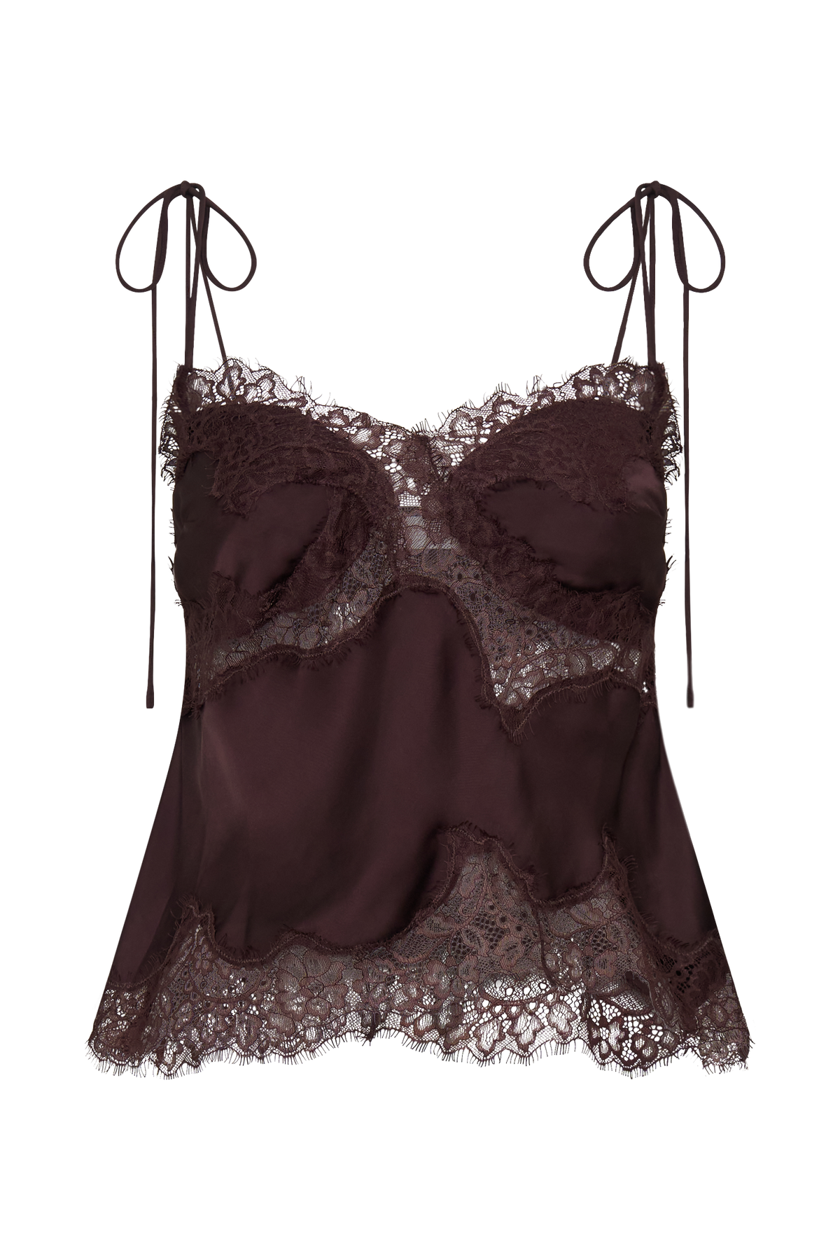 Nina Satin And Lace Camisole in Black/Ivory – Chic&Drifts